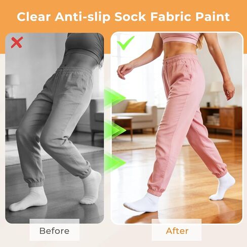 Nicpro Sock Stop 3.6 أونصة، طلاء قماشي لاصق شفاف مضاد للانزلاق، غراء قبضة جورب قابل للغسل وخالي من اللاتكس للجوارب غير القابلة للانزلاق والنعال والسجاد in Kuwait