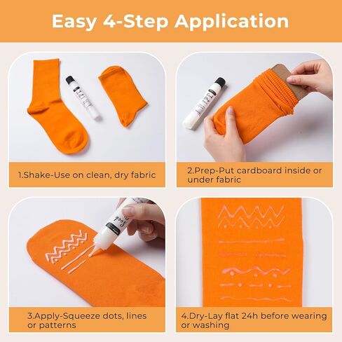 Nicpro Sock Stop 3.6 أونصة، طلاء قماشي لاصق شفاف مضاد للانزلاق، غراء قبضة جورب قابل للغسل وخالي من اللاتكس للجوارب غير القابلة للانزلاق والنعال والسجاد in Kuwait