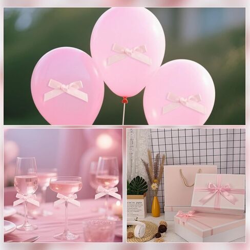 120PCS Mini Pink Bows for Crafts, Premade Bow, Cute Satin Twist Tie Bow for Wedding Party Favors, DIY Party Decoration, Glue Point Pink Bows for Sewing, Birthday Cake in Saudi Arabia