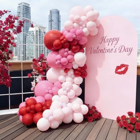 Valentines Day Balloons Garland Arch Kit - 165Pcs Different Size Red Pink Hot Pink Latex Balloons for Valentine's Day Galentine's Day Engagement Anniversary Party Decorations in Saudi Arabia