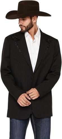 Scully Men's Floral Embroidered Western Jacket - P-733Blk in Kuwait
