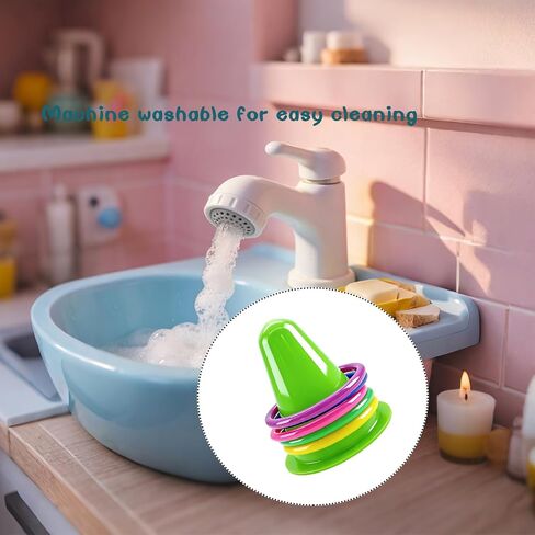 Rabbit Training Ring Toy, Puzzle Toy for Bunnies, Stacking Cups for Rabbits with 5 Rings Random Color for Small Animals Playing Indoor Outdoor in Saudi Arabia