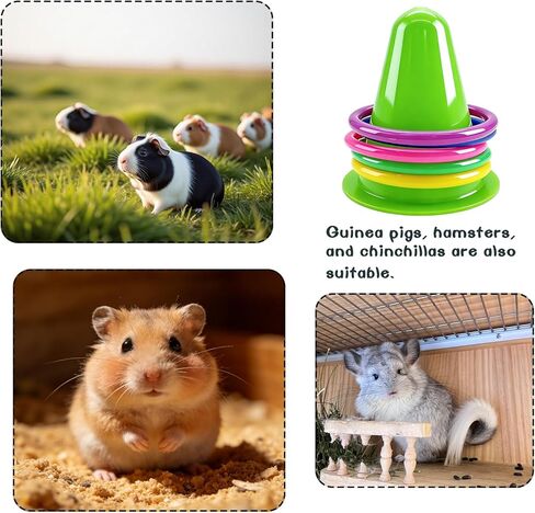 Rabbit Training Ring Toy, Puzzle Toy for Bunnies, Stacking Cups for Rabbits with 5 Rings Random Color for Small Animals Playing Indoor Outdoor in Saudi Arabia
