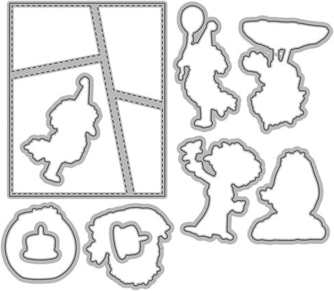 Funny Animated Birds and Birthday Cake Clear Stamp Metal Cutting Dies Set for Card Making DIY Scrapbooking Supplies Silicone Stamp Knife Mold for Albums Crafts Decor in Saudi Arabia
