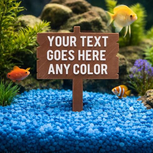 Custom Personalized Aquarium Sign, Funny Fish Tank Decoration, Wooden Style Signage for Aquarium Decor in Kuwait