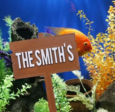 Custom Personalized Aquarium Sign, Funny Fish Tank Decoration, Wooden Style Signage for Aquarium Decor in Kuwait