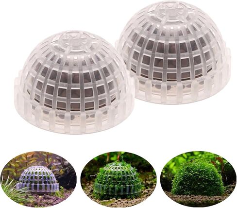 2 Pack Aquarium Moss Ball Holder Professional Plastic Moss Plant Holder with Hollow-Designed for Fish Tank Accessories in Saudi Arabia
