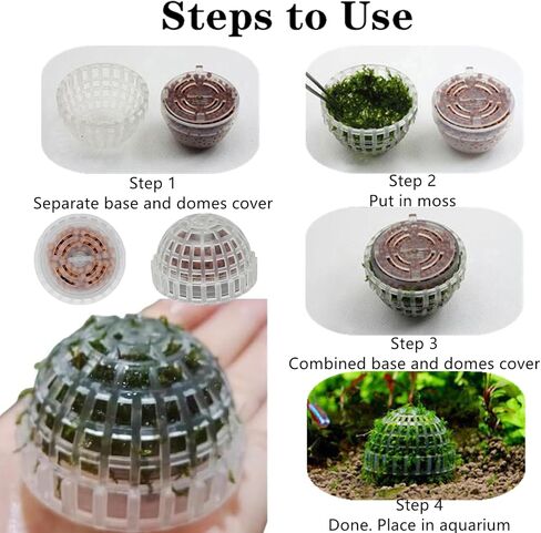2 Pack Aquarium Moss Ball Holder Professional Plastic Moss Plant Holder with Hollow-Designed for Fish Tank Accessories in Saudi Arabia