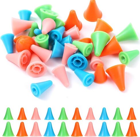 40Pcs Knitting Needle Stoppers, Colorful Plastic Knitting Needle Point Protector for Knitting Sewing DIY Art, 2 Sizes Needle Tip Cap Include 20 Small and 20 Large, Knitting Accessories in Saudi Arabia