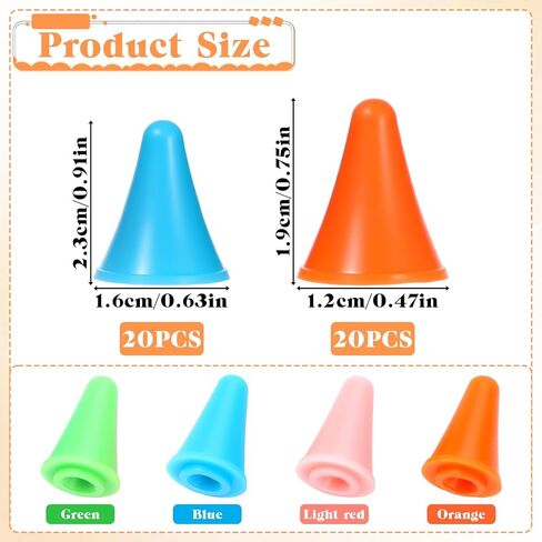 40Pcs Knitting Needle Stoppers, Colorful Plastic Knitting Needle Point Protector for Knitting Sewing DIY Art, 2 Sizes Needle Tip Cap Include 20 Small and 20 Large, Knitting Accessories in Saudi Arabia