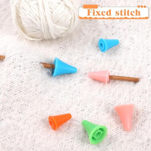 40Pcs Knitting Needle Stoppers, Colorful Plastic Knitting Needle Point Protector for Knitting Sewing DIY Art, 2 Sizes Needle Tip Cap Include 20 Small and 20 Large, Knitting Accessories in Saudi Arabia