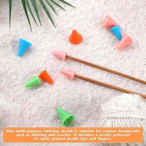 40Pcs Knitting Needle Stoppers, Colorful Plastic Knitting Needle Point Protector for Knitting Sewing DIY Art, 2 Sizes Needle Tip Cap Include 20 Small and 20 Large, Knitting Accessories in Saudi Arabia