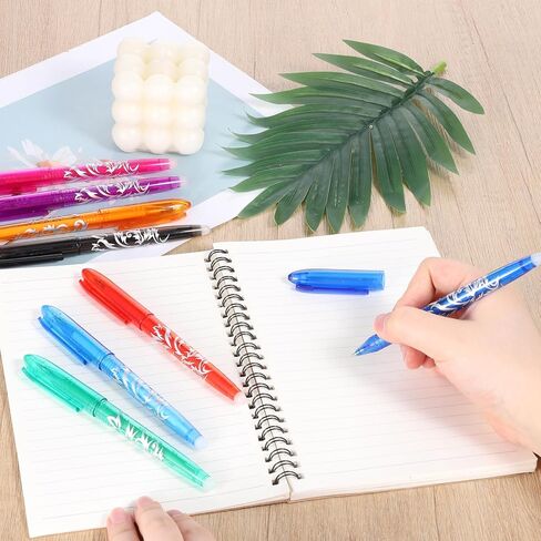 TIESOME Heat Erasable Pens for Fabric 8 Pcs, Friction Pens for Sewing with 0.5mm Fine Tip, Disappearing Ink Markers for Quilting, Embroidery & DIY Projects (14.5cm/5.71in, Assorted Colors) in Saudi Arabia