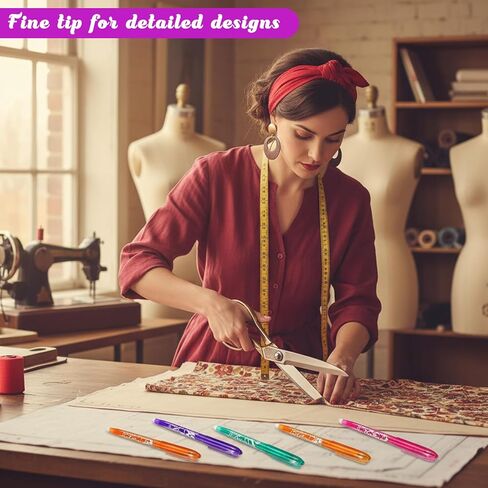 TIESOME Heat Erasable Pens for Fabric 8 Pcs, Friction Pens for Sewing with 0.5mm Fine Tip, Disappearing Ink Markers for Quilting, Embroidery & DIY Projects (14.5cm/5.71in, Assorted Colors) in Saudi Arabia