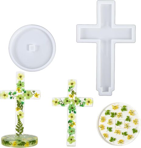5'' Standing Cross Silicone Mold with Base, Crucifix Mold for Epoxy Resin Ideal for DIY Concrete Casting Clay Craft Wall Hanging Making Blessed Gifts Halloween in Saudi Arabia