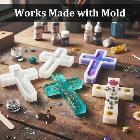 5'' Standing Cross Silicone Mold with Base, Crucifix Mold for Epoxy Resin Ideal for DIY Concrete Casting Clay Craft Wall Hanging Making Blessed Gifts Halloween in Saudi Arabia