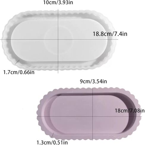 Oval Tray Molds for Resin Concrete,Large Silicone Tray Molds with Flower Edges,Casting Mold for Jewelry Makeup Storage, Table Home Decor in Saudi Arabia