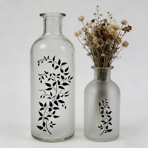 4PCS Large Floral & Vine Stencils for Painting on Wood Wall, 4 Styles Reusable Painting Templates, A4 Size Drawing Stencil for Scrapbooking, Photo Albums, Furniture Wall Art Home Decor & DIY Crafts in Saudi Arabia