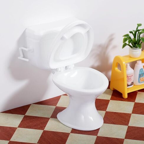 4pcs Mini Toilet Seat Toy, Doll House Furniture 1:12 Miniature Classic Bathroom Toilet Toy Tiny Cake Topper Bathroom Furniture Dollhouse Accessories in Saudi Arabia