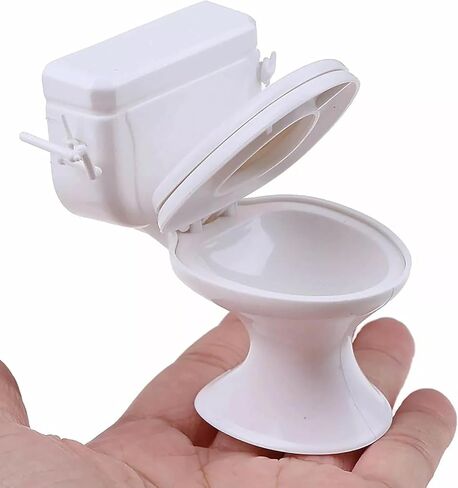4pcs Mini Toilet Seat Toy, Doll House Furniture 1:12 Miniature Classic Bathroom Toilet Toy Tiny Cake Topper Bathroom Furniture Dollhouse Accessories in Saudi Arabia