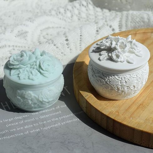 Rose Decorative Storage Box Container Molds Storage Box Silicone Mold for Epoxy Resin Trinkets Holder Home Decor in Saudi Arabia