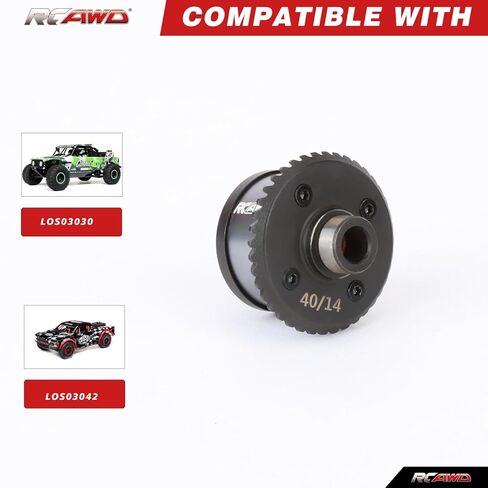 RCAWD Full Metal Rear Differential Assembly in Titanium Color with 40T+14T Gears for 1/10 LOSI Baja Rey 4WD 1/10 Hammer Rey U4 Rock Racer(Titanium) in Saudi Arabia