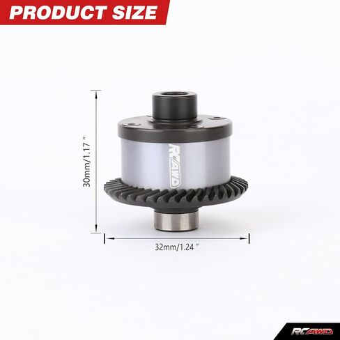 RCAWD Full Metal Rear Differential Assembly in Titanium Color with 40T+14T Gears for 1/10 LOSI Baja Rey 4WD 1/10 Hammer Rey U4 Rock Racer(Titanium) in Saudi Arabia