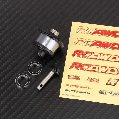 RCAWD Full Metal Rear Differential Assembly in Titanium Color with 40T+14T Gears for 1/10 LOSI Baja Rey 4WD 1/10 Hammer Rey U4 Rock Racer(Titanium) in Saudi Arabia