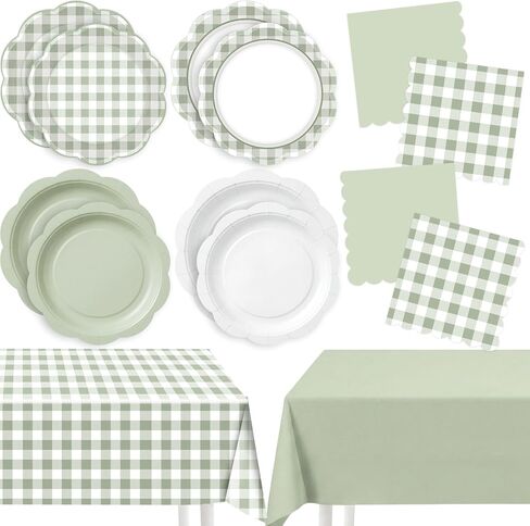 LemonRoad 100 Pcs Dusty Blue Paper Plates and Napkins and Plastic Tablecloth Set, Gradient Blue Disposable Dinner and Dessert Plates Tableware for Birthday Party Wedding Supplies Decoration in Saudi Arabia