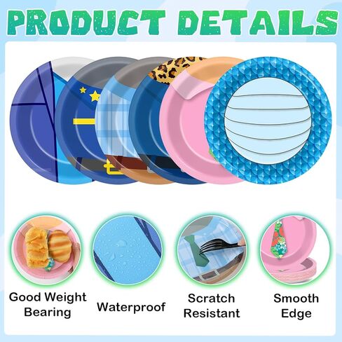 48Pcs Cartoon Animal Party Decorations 7 Inch Cute Animals Paper Plates City Animal Theme Dessert Plates Cartoon Disposable Tableware for Kids Jungle Safari Birthday Movie Fans Party Supplies in Saudi Arabia