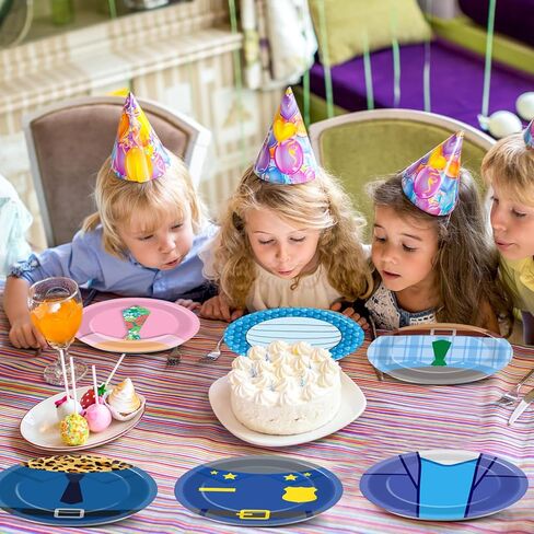 48Pcs Cartoon Animal Party Decorations 7 Inch Cute Animals Paper Plates City Animal Theme Dessert Plates Cartoon Disposable Tableware for Kids Jungle Safari Birthday Movie Fans Party Supplies in Saudi Arabia