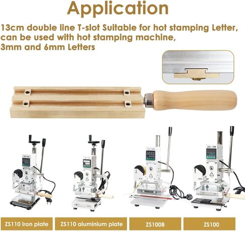 ZONEPACK Hot Stamping Machine Brass Letters 2/3 Line 3mm/6mm Letter T-Slot Alphabet Symbol Number Holder (6mm Letters 2 line) in Saudi Arabia