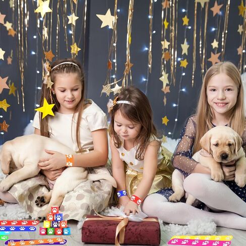 TOQI 40 قطعة من الأساور المطبوعة بمخالب الكلاب، أساور هدايا لحفلات الكلاب للأطفال وديكورات حفلات الحيوانات الأليفة بطبعة مخالب للحيوانات الأليفة وحفلات أعياد الميلاد (كلب) in Kuwait