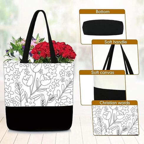 10 Set Pre Drawn Canvas Bags Set Paint and Sip Kit for Adults Painting DIY Tote Bags Making Kit with Paintbrushes, Paints, Apron, Palette for Painting DIY Party Women Adults in Saudi Arabia