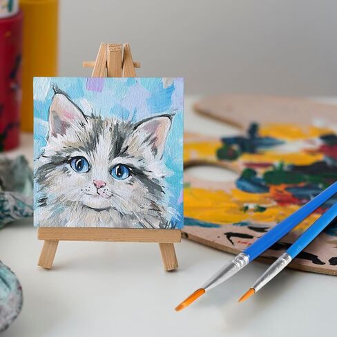 30 Pcs 4 x 4 in Mini Magnetic Canvas Panel Small Square Canvases for Painting with Watercolor Paint Palette Painting Brushes for DIY Crafts Acrylic Art Paint Gift in Saudi Arabia