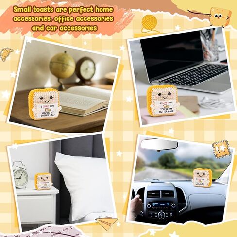 هدايا عيد الحب من MAMAGIFTREE لها، مضحكة I Loaf You Crochet Toast Doll، هدية عيد ميلاد لطيفة للذكرى السنوية الثانية من القطن لصديقها وصديقتها وزوجها، أنت نصف الزبدة الخاص بي in Kuwait