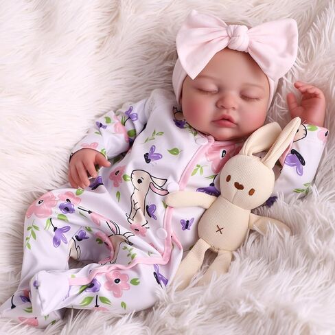 BABESIDE Lifelike Reborn Baby Dolls Girl, 17 Inch Realistic Newborn Baby Doll with Poseable Body, Real Life Baby Dolls with Accessories for Girls Age 3 + & Collection in Saudi Arabia