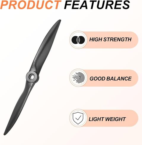 MECCANIXITY 2 Pcs 8x4 Inch Propeller RC Propellers 2-Vane Blades Props for Lightweight Drones Motor Special Prop Accessories, Black in Saudi Arabia