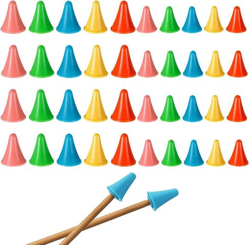 LXUEJIE 40 Pcs Knitting Needles Point Protectors, 2 Sizes Knitting Needle Stoppers Colorful Knit Needle Tip Covers for Knitting Sewing Quilting DIY Art in Saudi Arabia