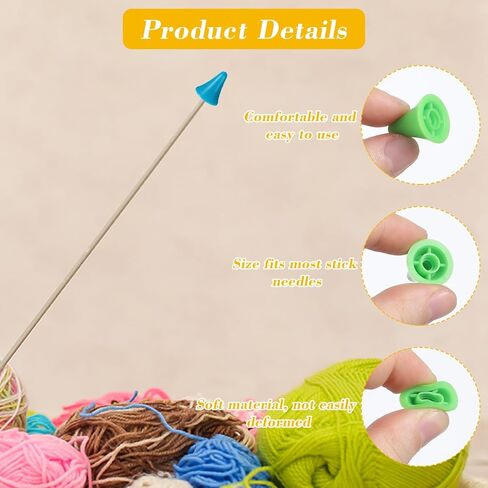 LXUEJIE 40 Pcs Knitting Needles Point Protectors, 2 Sizes Knitting Needle Stoppers Colorful Knit Needle Tip Covers for Knitting Sewing Quilting DIY Art in Saudi Arabia
