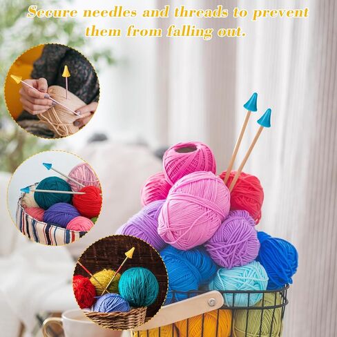 LXUEJIE 40 Pcs Knitting Needles Point Protectors, 2 Sizes Knitting Needle Stoppers Colorful Knit Needle Tip Covers for Knitting Sewing Quilting DIY Art in Saudi Arabia