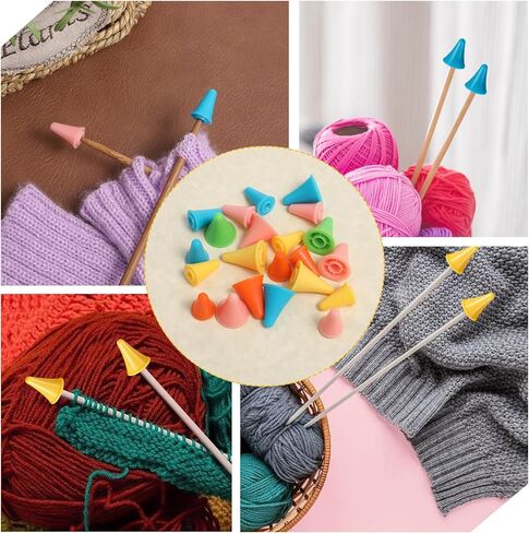 LXUEJIE 40 Pcs Knitting Needles Point Protectors, 2 Sizes Knitting Needle Stoppers Colorful Knit Needle Tip Covers for Knitting Sewing Quilting DIY Art in Saudi Arabia