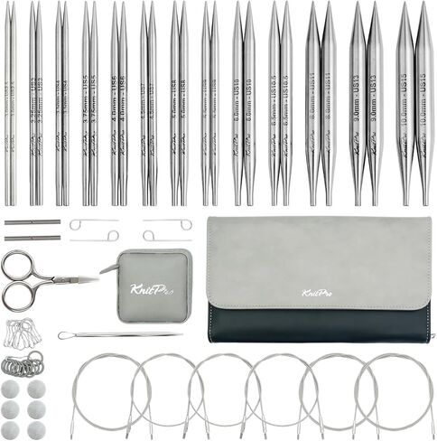 KnitPro Stelo Midi Normal Interchangeable Needle Set 5" (13cm) | 7 US Sizes (2.5 to 8) in Saudi Arabia