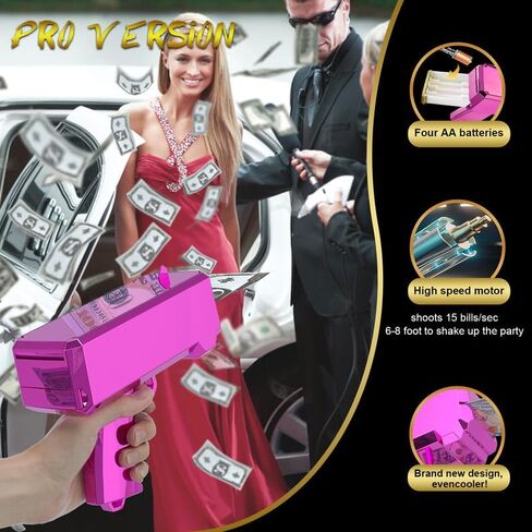 مسدس مسدس المال - مسدس مدفع نقدي من جوسيل، مسدس لعبة مطر، مسدس نقدي محمول باليد لمستلزمات حفلات أفلام الألعاب in Kuwait