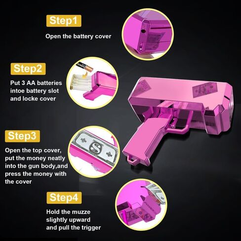 مسدس مسدس المال - مسدس مدفع نقدي من جوسيل، مسدس لعبة مطر، مسدس نقدي محمول باليد لمستلزمات حفلات أفلام الألعاب in Kuwait