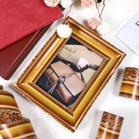 4Pcs Die-Cut Straight Rolled Picture Frame Border Trim, 33 Feet Gold Frame Bulletin Board Borders, Waterproof Wall Border for School, Classroom & Offices (Vintage) in Saudi Arabia