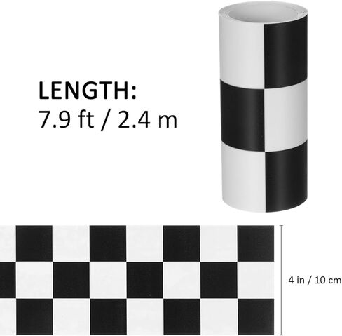 1 لفة لوحة إعلانات متقلب الحدود، 7. 9ft مقاوم للماء أسود أبيض متقلب العلم مستقيم الحدود ملصق الحدود، ديكور جدار صائق لديكور المنزل الفصول الدراسية in Kuwait