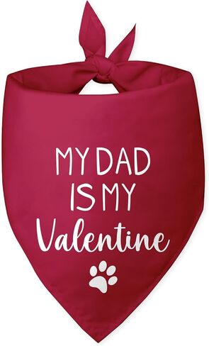 My Dad is My Valentine Valentines Day Bandana Pet Bandanas for Small Medium Red Dog Bandana Photo Prop Pet Scarf Accessories for Pet Dog Lovers Dad Gifts in Saudi Arabia