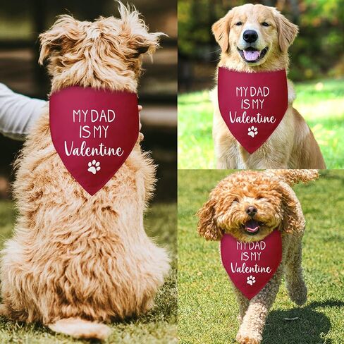 My Dad is My Valentine Valentines Day Bandana Pet Bandanas for Small Medium Red Dog Bandana Photo Prop Pet Scarf Accessories for Pet Dog Lovers Dad Gifts in Saudi Arabia