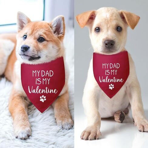 My Dad is My Valentine Valentines Day Bandana Pet Bandanas for Small Medium Red Dog Bandana Photo Prop Pet Scarf Accessories for Pet Dog Lovers Dad Gifts in Saudi Arabia